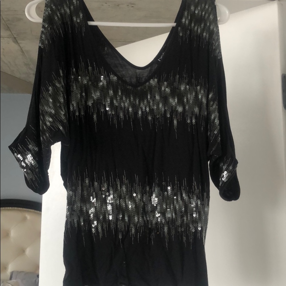 Bebe open arms sequin top!
